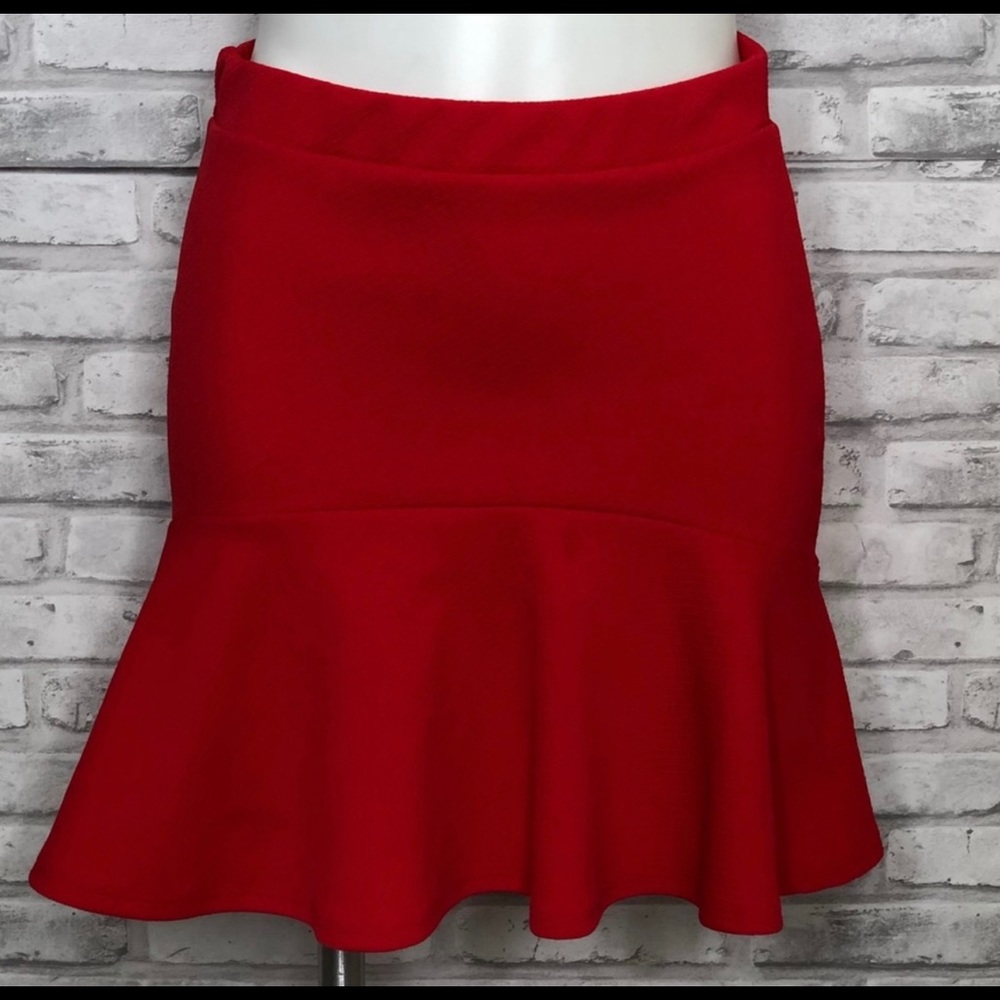 Everly textured red mini skirt, medium
